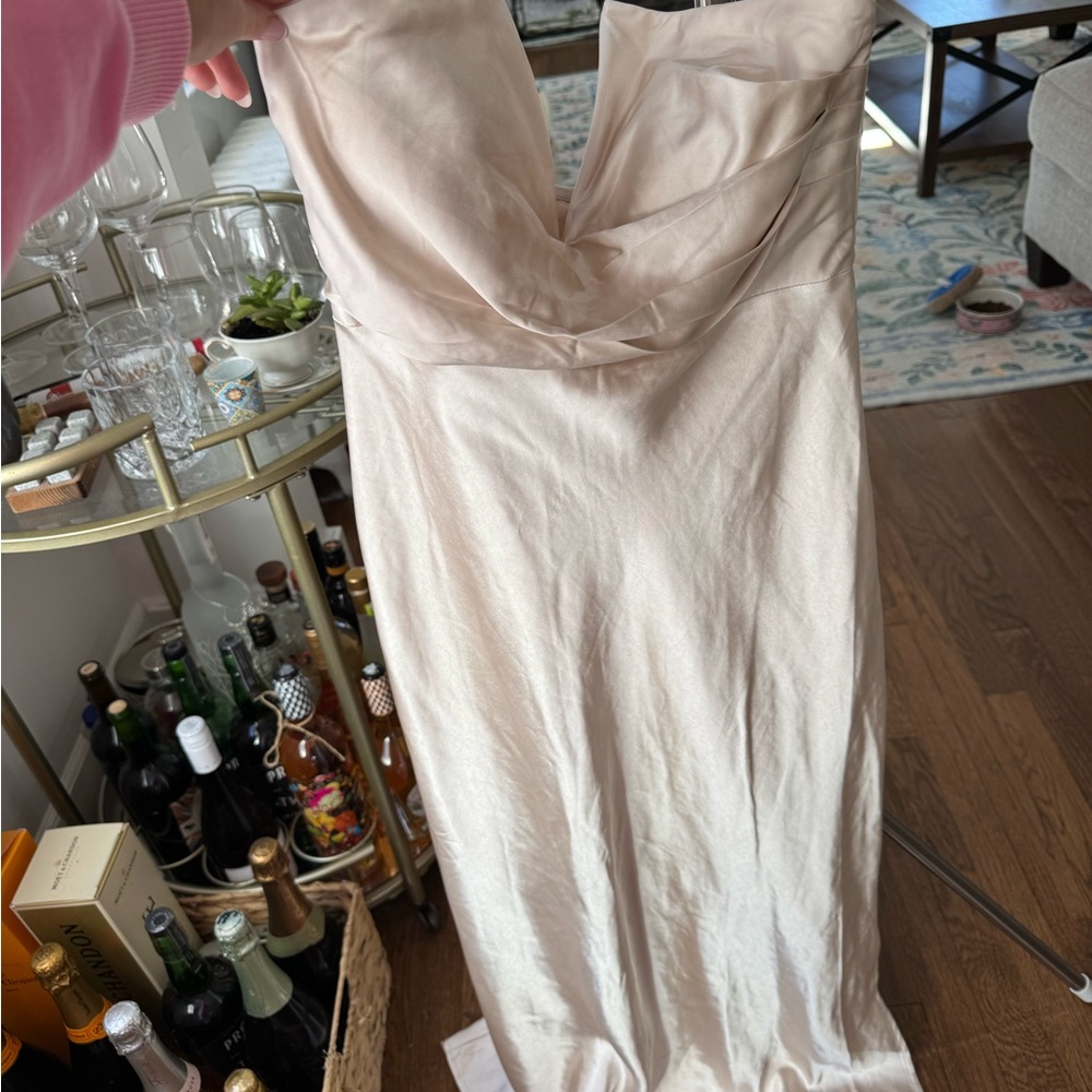 Hello Molly Blush Strapless Midi Dress